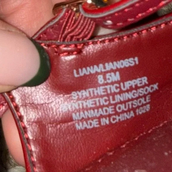 Steve Madden Liana Wine Red Patent Multi Strap Slingback Kitten Heel Pumps 8.5M - Picture 5 of 9